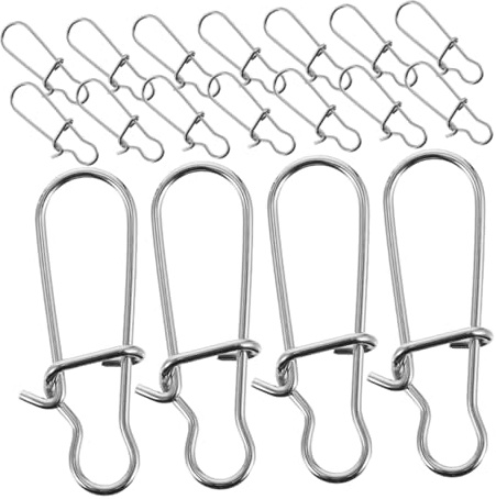 VINTORKY Fishing Lock Snaps with Strong and Secure Connection Stainless Steel 100pcs Small Wear Resistant Clips Corrosion Resistance for Saltwater and Offshore Fishing Accessories