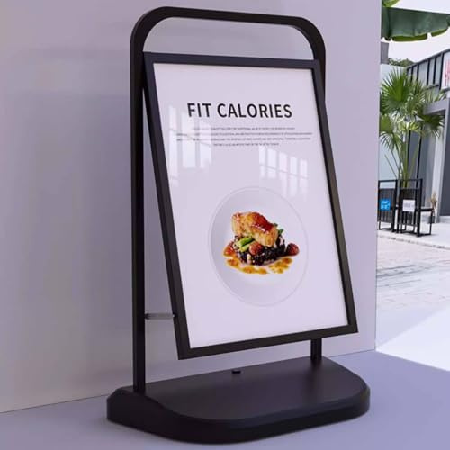 Soporte para carteles de publicidad al aire libre con ruedas, resistente a la intemperie, soporte para póster para negocios, bodas, restaurantes
