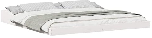 vidaXL Bettrahmen Weiß 180 x 210 cm Massives Kiefernholz