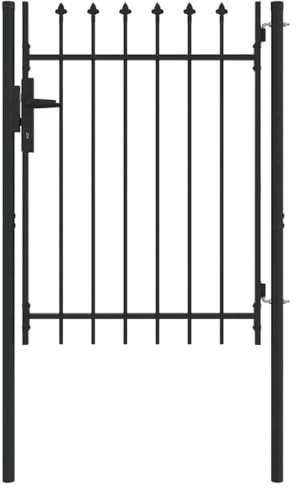 vidaXL Zauntor Grau 100 x 120 cm Pulverbeschichteter Stahl
