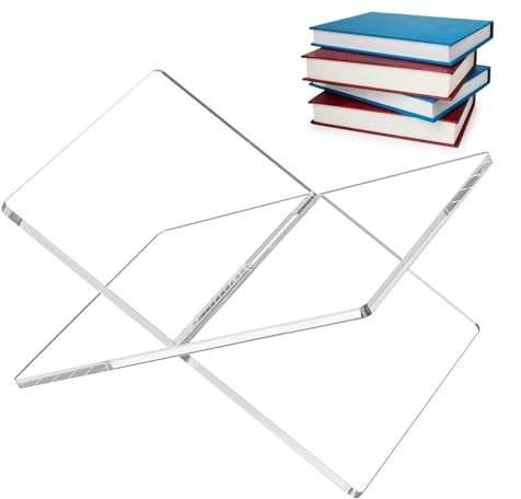 Transparenter Acryl Buchständer, Kreuzrahmen Acryl Buchhalter, Leseständer Offene Ausstellen, Klarer Rezepthalter Für Schreibtisch, Kochbuchständer, Geeignet Für Bibel, Kunst, Kochbücher, Lehrbücher