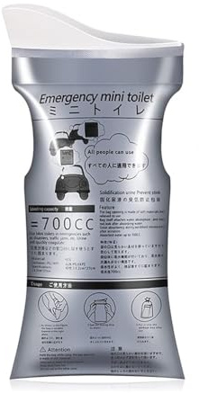 mophrati Pack of 4 Plastic Portable Urine Bag Water Absorbent Adult Children Foldable Outdoor Car Boat Hiking Mini Toilet