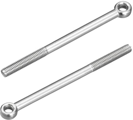 QUARKZMAN 4Pcs M10 x 150mm Pitons À Œil Levage, 304 Acier Inoxydable Boulon À Épaulement Pivotant Anneau Levage Pitons À Œil Pour Gate Valves, Building Steel, Silver