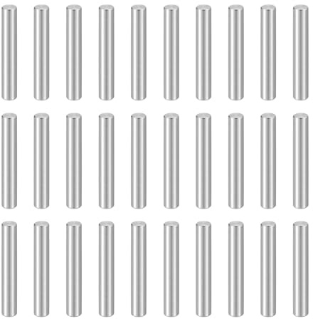 QUARKZMAN 50 Stück Dübel M4(4mm) x 25mm 304 Edelstahl Zylindrische Regalstifte Stiftstange Befestigungselemente Für Metallgeräte Holzmöbel DIY Installation Silber