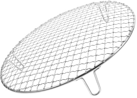 VANZACK Griglia Rotonda in Acciaio Inox 30,5 Cm Piedi 5 Cm, Piccola Griglia a Carbone per Barbecue e Cottura a Vapore in Campeggio, Rete per Arrosto Resistente e Stabile