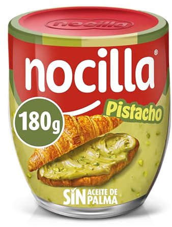 Nocilla Pistacho Crema de Cacao Sin Aceite de Palma, 180g, Sin Gluten