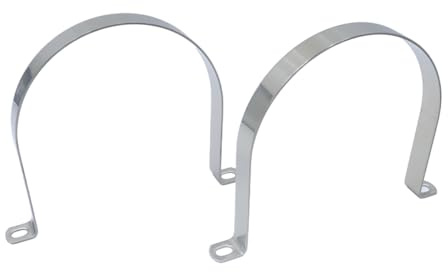 Ticha Lot de 2 colliers de serrage - Diamètre : 150 mm - Support en U robuste en acier inoxydable avec 2 trous pour sanitaires, électricité, tuyaux d'échappement
