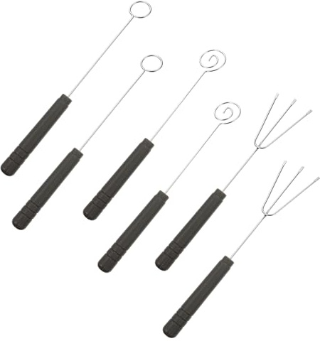 SHINEOFI Fondue Gabel zum Eintauchen und Dekorieren 6 Stück Edelstahl mit Komfortablem Griff Küchenhelfer für Schokoladenfondue und Käsefondue