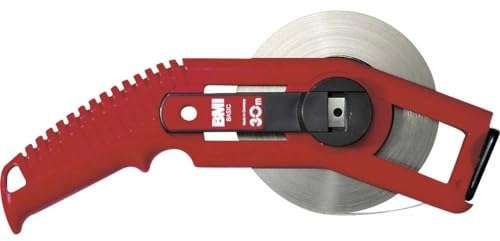 BMI 501311030A Acier-Mètre Ruban 30-A 13mmx30m avec graduation en cm dans cadre de Base, Multicolore