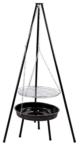 DEMA Grill 50x165 cm – Standgrill, Schwenkgrill, Dreibeingrill, Holzkohlegrill – höhenverstellbar, robust, mobil – für Camping, Garten, Terrasse, Outdoor, Grillparty