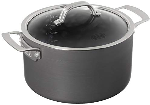 Viking Dutch Oven Non Stick, 6 Quart Hard Anodized Nonstick Cookware Pot with Glass Lid, Dishwasher and Oven Safe, Induction Ready, Gray