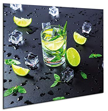 Cloche de protection pour plaque à induction en céramique | Crédence en verre de cuisine | Grande planche à découper | Panneau en verre trempé pour plan de travail par semUp 60cm x 52cm Multicolore