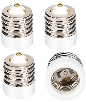 E-Simpo E39/E40 to E26/E27 Adapter Mogul E39/E40 to Medium E26/E27 Light Bulb Lamp Socket Converter (12-Pack, Porcelain)
