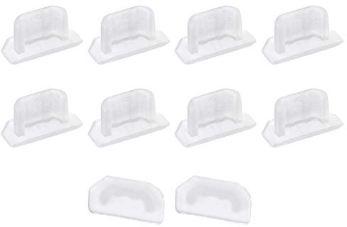 sourcing map 10pcs Silicone Micro USB Cap Port Cover Anti Dust Protector 6.5mmx2.3mm Clear