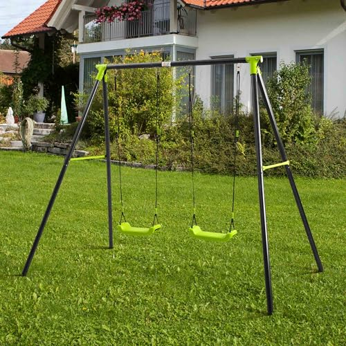 Baby Vivo Schaukel Schaukelgestell Kinderschaukel Gartenschaukel Schaukelgerüst Brettschaukel Doppelschaukel bis 100 kg