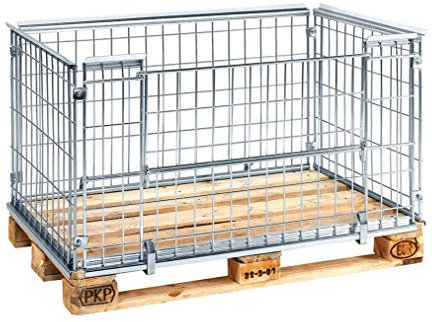 Lagerino Palettenrahmen, Gitteraufsatzrahmen für Europaletten, verzinkt, 1220x820x640 mm (1200 x 800 mm)