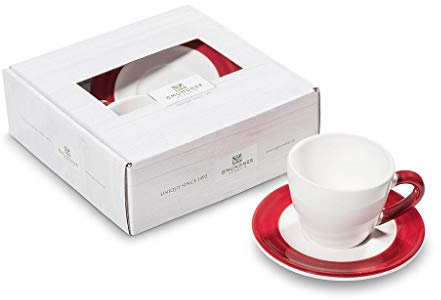 GMUNDNER Espresso for You Gourmet Variation Service à café en céramique fait main en Autriche Rouge bordeaux