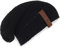 KNIT FACTORY - Coco Mütze - Strickmütze für Damen und Herren - Slouch Beanie - Wintermütze mit Wolle - Hochwertige Qualität - Schwarz