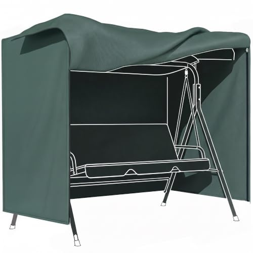 Outsunny Patio Swing Chair Cover 3 Seater 177 x 114 x 152cm Green | 600D Oxford, Heavy Duty, Outdoor Garden Furniture, Rain Protection Protector, Anti-UV