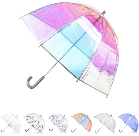 Totes Kids Pinch Proof Bubble Umbrella with Enhanced Visibility