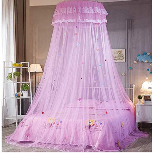 Leikance - Zanzariera rotonda, per letto da principessa, copertura completa, protezione contro gli insetti