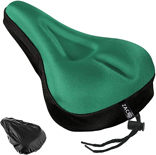 Zacro Bike Seat Cushion - Gel Padded Bike Seat Cover for Men Women Comfort, Extra Soft Exercise Bicycle Seat Compatible with Peloton, Outdoor & Indoor Bike Saddles
