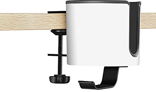 GUNKING Portavasos antiderrames 2 en 1 de Lujo con Colgador para Auriculares Debajo del Escritorio (Blanco)