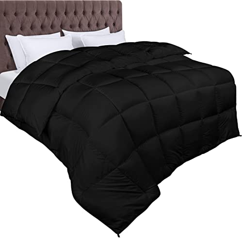 Utopia Bedding Bettdecke 135 x 200 cm, Ganzjahresdecke 370 GSM Füllung, atmungsaktive Schlafdecke, Steppdecke, Super Weiche Kuschelige (Schwarz)