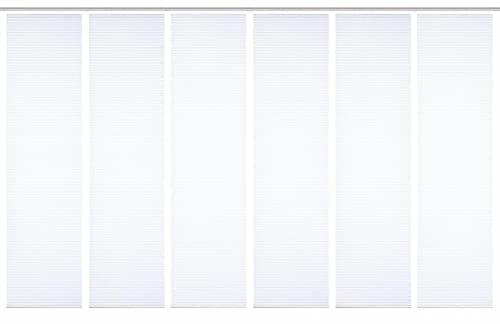HOME in green 84030 ROMOLUS Schiebegardine aus recyceltem Polyester, Farbe:weiß, Größe:245 x 60 cm, Anzahl:6er-Set (6X Uni)