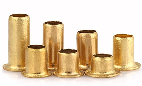 100 Stück Messing Hohlnieten Kupfer Ösennagel M5 x 4 mm zum Verbinden von Metall oder DIY usw.