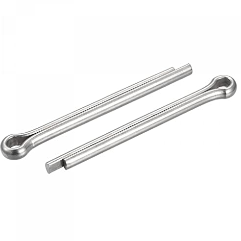 sourcing map 8Stk. Geteilter Splint 8x80mm Edelstahl Klippverschluss für Kfz silberfarben