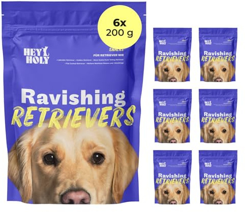 HEY HOLY Premium Hundeleckerlis für Retriever 100% getreidefrei | Hunde Snacks | 6 x 200 g Leckerli für ausgewachsene Retriever mit Lamm | Hochverträglich aus natürlichen Zutaten