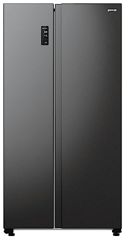 Gorenje NRR 9185 DABXL Side by Side Kühl-Gefrierkombination, EEK D, Convert Active, No Frost Plus, Multi Flow Kühlung, Fast Freeze, LED Display, Inverter Kompressor, schwarz