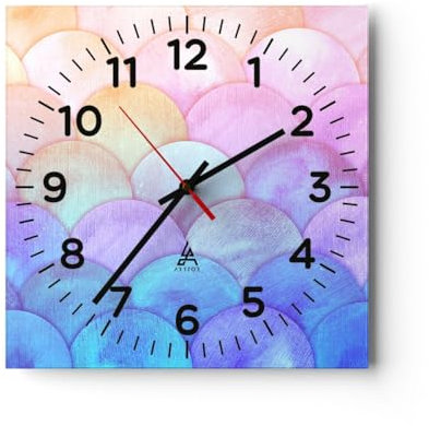 ARTTOR Orologio da Parete in Vetro Pastello Bolle Bilancia 40x40cm Piccolo Moderno Orologio da Muro Per Casa Cucina Soggiorno Silenzioso Wall Clock Decorazione Orologio da Appendere - C4AC40x40-5794