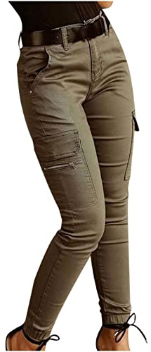 Keepink Pantalon de Sport Cargo pour Femme - Taille Haute - Legging avec Poches Multiples - Extensible pour Gym, Fitness, Yoga et Combat