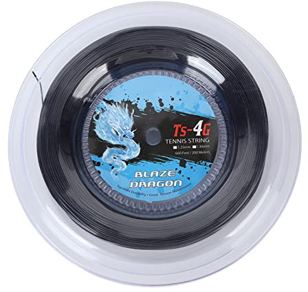 Dilwe Cuerda de Raqueta de Tenis, Multifilamento Poliéster Portátil, Equipo de Entrenamiento para Tenis, Gimnasio y Deporte Al Aire (Negro)