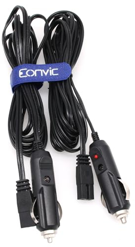 Eonvic 12V DC Cigarette Lighter Extension Cable,Mini Fridge Power Cord Car Auto Cooler Replacement Lead Cable for Car Cooler Box Mini Fridge Mobicool SAST KEMIN (3M 2pcs)