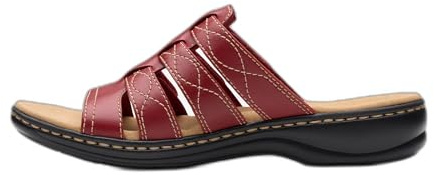 Clarks Collection Women's Leisa Amanda Sandal, Red Leather, 8 M US