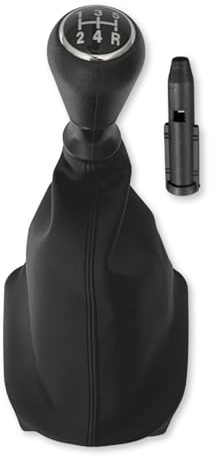 1neiSmartech Kit de pomo de cambio de 5 marchas, funda de piel sintética, marco, abrazadera adaptador para palanca de cambios, compatible con Peugeot 207 2006-2012, 307 2001-2008, 308 2007-2014, 607