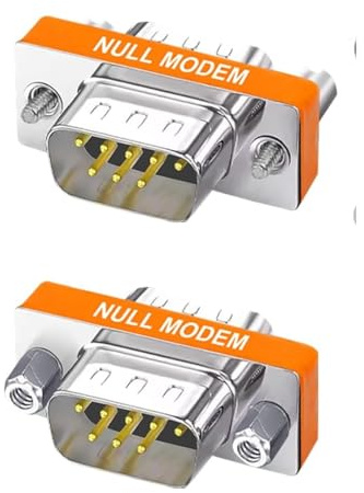 TECHZOCO DB9 Null Modem-Adapter männlich auf männlich, DB9 Null Modem Koppler, DB9 Null Modem, Serieller Stecker auf Stecker, Pin-Ausgang, Stecker auf Stecker