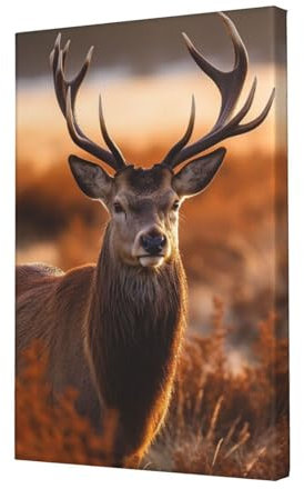LPSRTWE Leinwanddrucke, Geweih, roter Hirsch, Wandkunst, HD-Druck, Poster, Wandbehang für Schlafzimmer, Bild, Gemälde für Büro, Kunstwerk, Leinwandbilder für Wohnzimmer, Kunst, Wanddekoration, 30,5 x