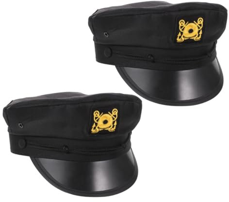 Toyvian 2pcs Unisex Performance Hat Boat Captain Costume Nautical Sailor Hat for Men Women