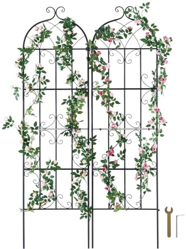 VEVOR Traliccio da Giardino Rampicanti per Piante Fiori in Metallo Antiruggine, Supporto per Traliccio per Rose Rampicanti Esterno, Traliccio Decorativo per Clematide Alta Cortili 51 x 180 cm 2 Pezzi