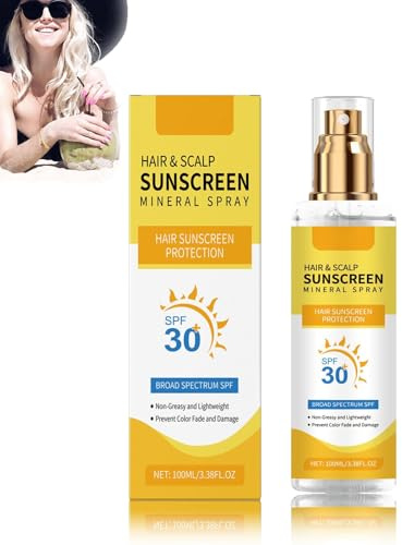 Hair & Scalp Sunscreen, Sonnenschutz Spray Kopfhaut SPF 30, Sonnenschutz Haare Spray für Wandern/Strand/Laufen, Prevent Hair Color Fade/Dryness, Sprühconditioner mit Sonnenschutz fürs Haar (1P)