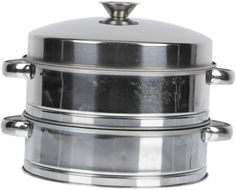DONFAMDS Vaporera Inoxidable para Cocinar al Vapor 2 Niveles Cesta Multifuncional para Verduras y Dumplings Uso Doméstico de Limpiar