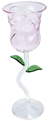 ZUNOXAZ Verres à Fleurs Roses Forme De Rose Verre à Vin Et Rosé Gobelet Tasse à Boire