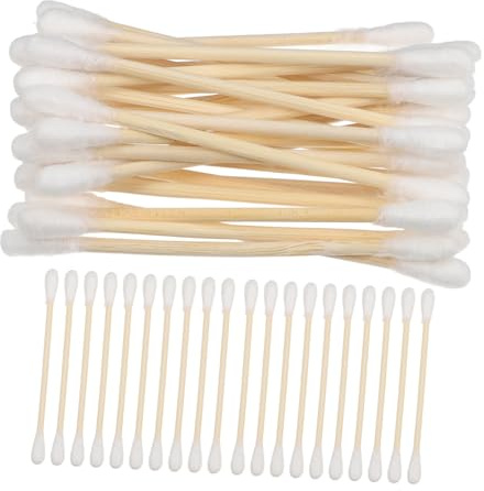 HIAKDOFT 100 Stück Bambus Wattestäbchen Doppelseitig Weich und Hautfreundlich Multifunktionale Reinigungsstäbchen für Make up Entfernen Geeignet für Ohrenpflege und Präzise Reinigung