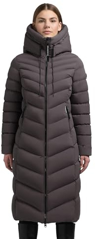 khujo Damen warmer Winter Steppmantel lange Winterjacke Wintermantel mit verstellbarer Kapuze Stoane2 XS-XXL