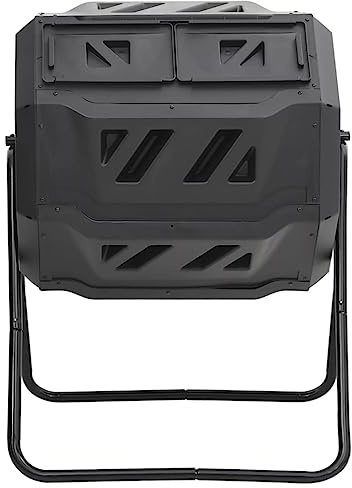 Generico Compostiera da Giardino Nera 73x64x95 cm da 160 L,Prato e Giardino,Giardinaggio,Compostaggio,Compostiere-152232