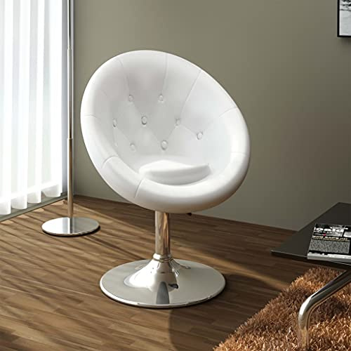 Owoxanthellate Sgabello da bar bianco regolabile in altezza Chesterfield poltrona 59 x 58 x 78-94 cm in ecopelle e cromo design moderno robusta costruzione per cucina bancone soggiorno ufficio